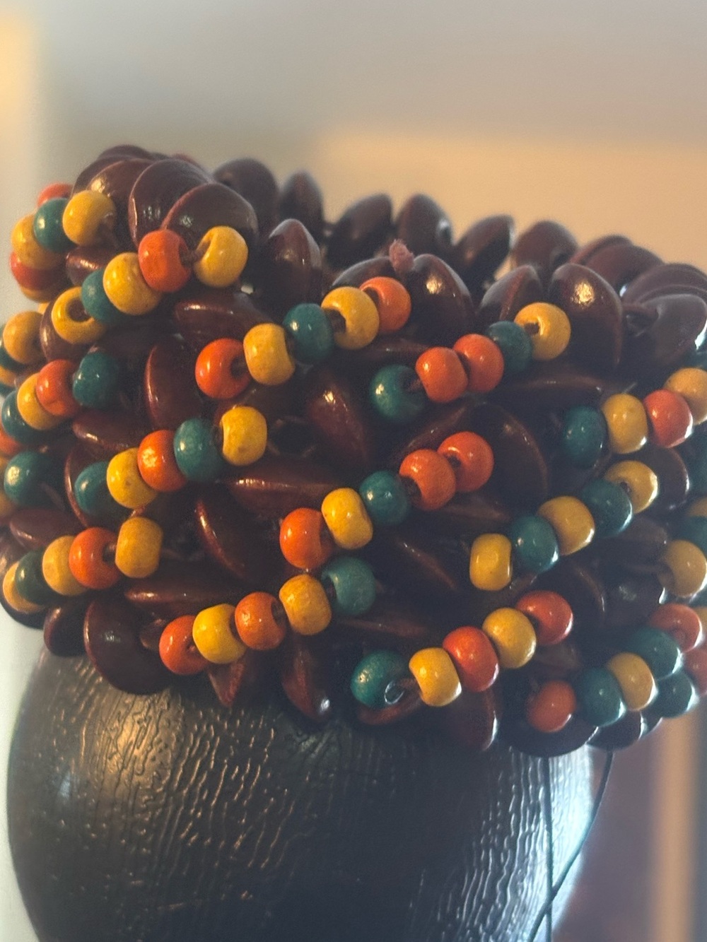 Handmade Bohemian Brown Multicolor Beaded Stretch Bracelet
